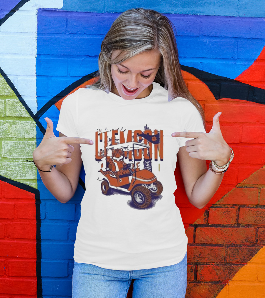 Clemson Tigers Golf Cart Mascot Adventure T-Shirt