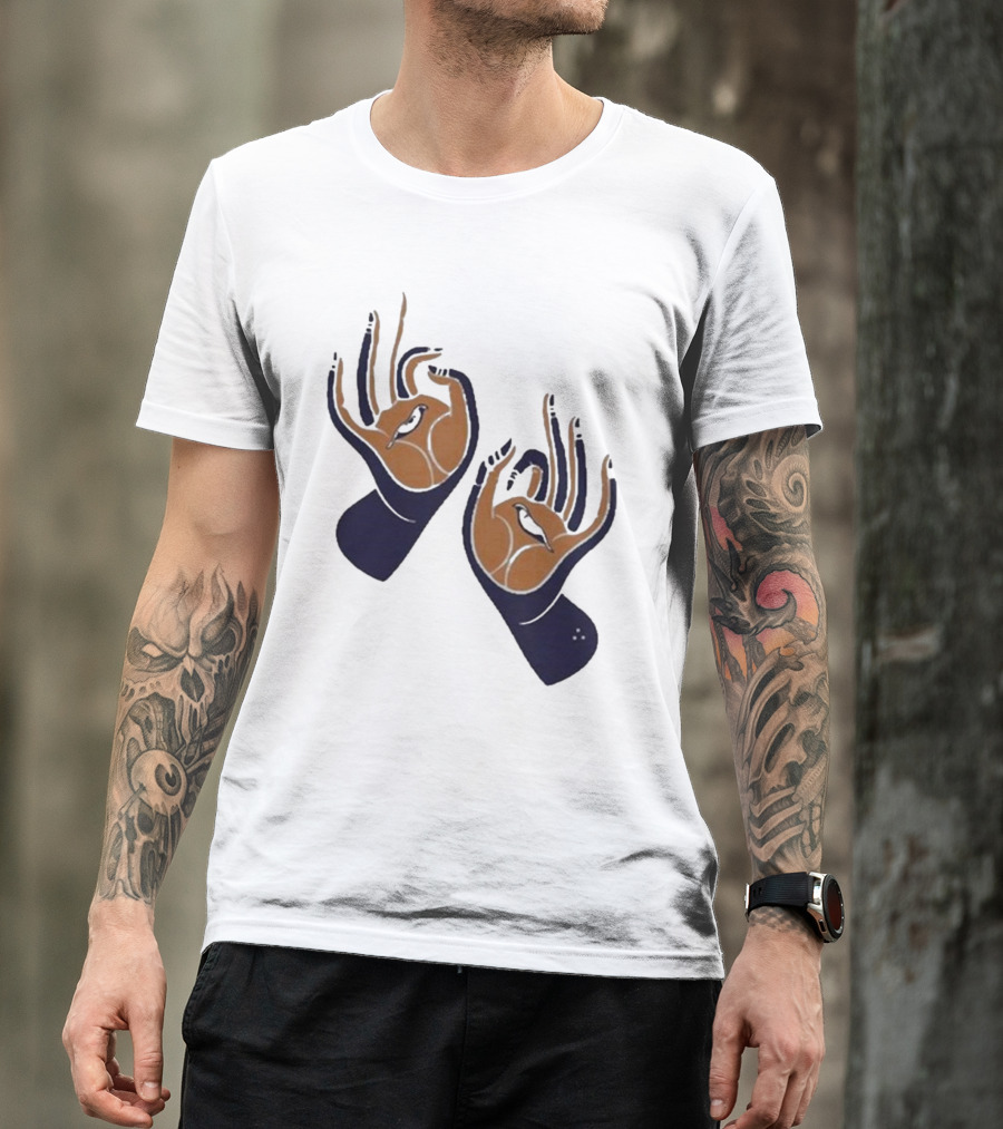 Zwangere Guy Zg Hands Bird Motif T-Shirt