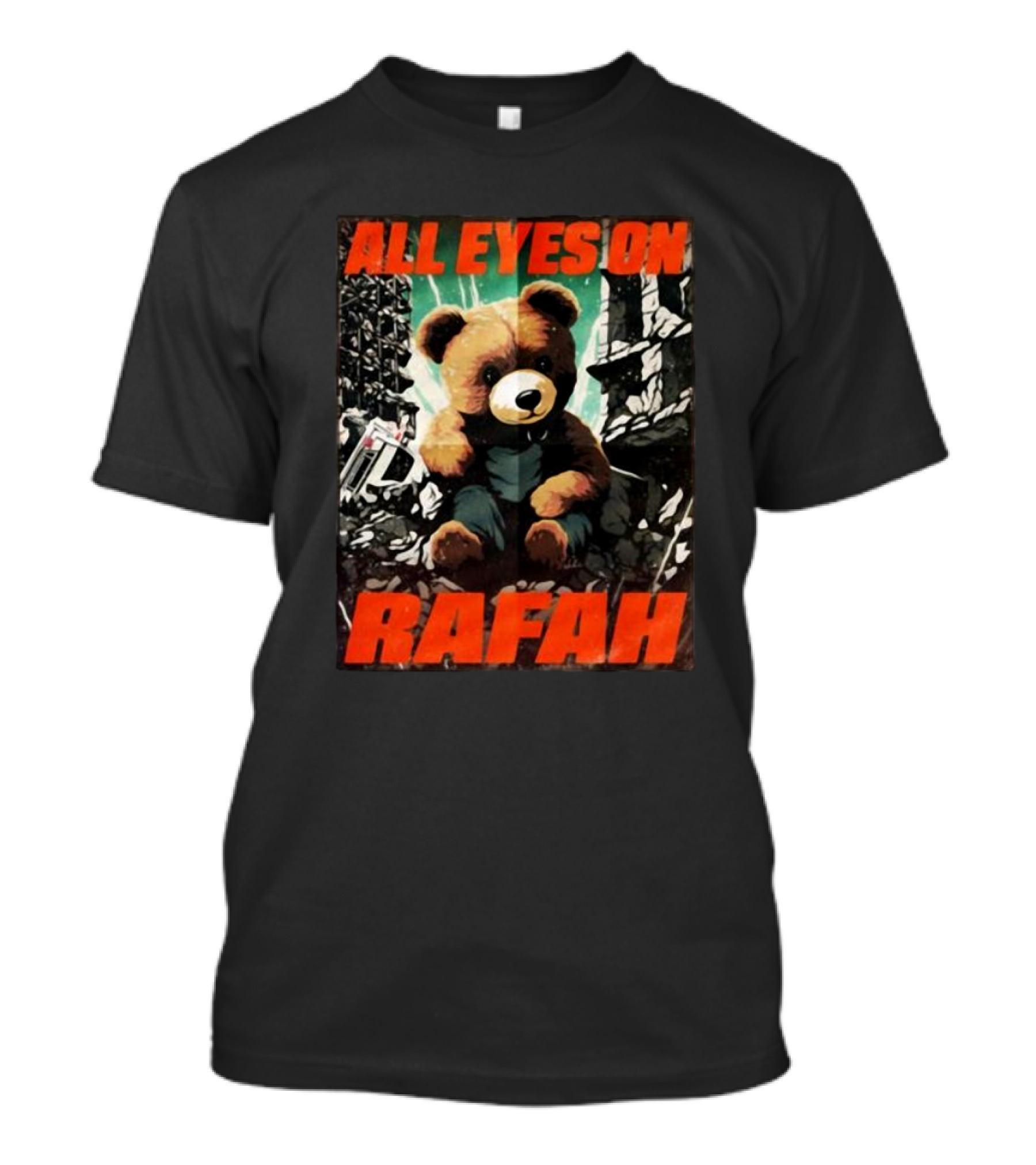 All Eyes On Rafah Bear Amidst Urban Rubble T-Shirt