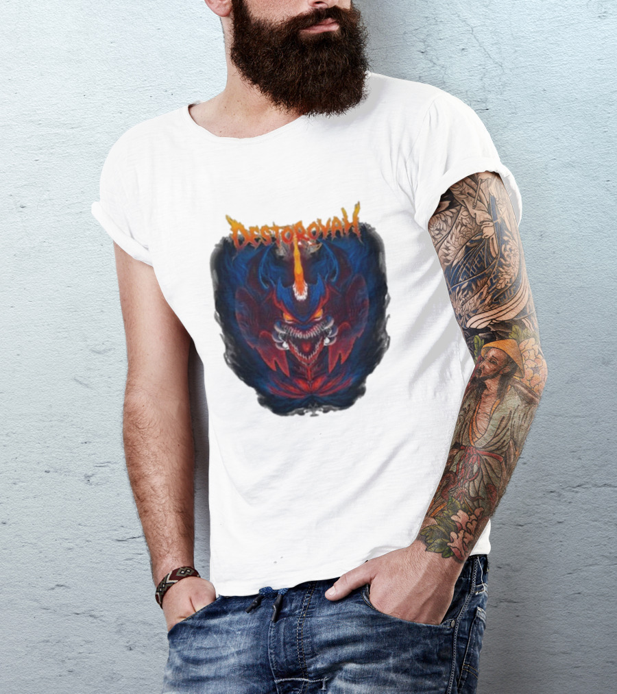 Cavitycolors Destoroyah Fiery Monster Graphics T-Shirt