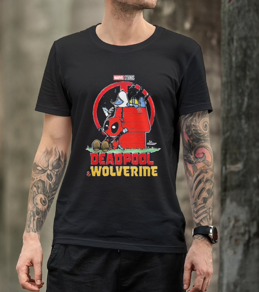 Marvel Studios Deadpool And Wolverine Peanuts Snoopy Crossover T-Shirt