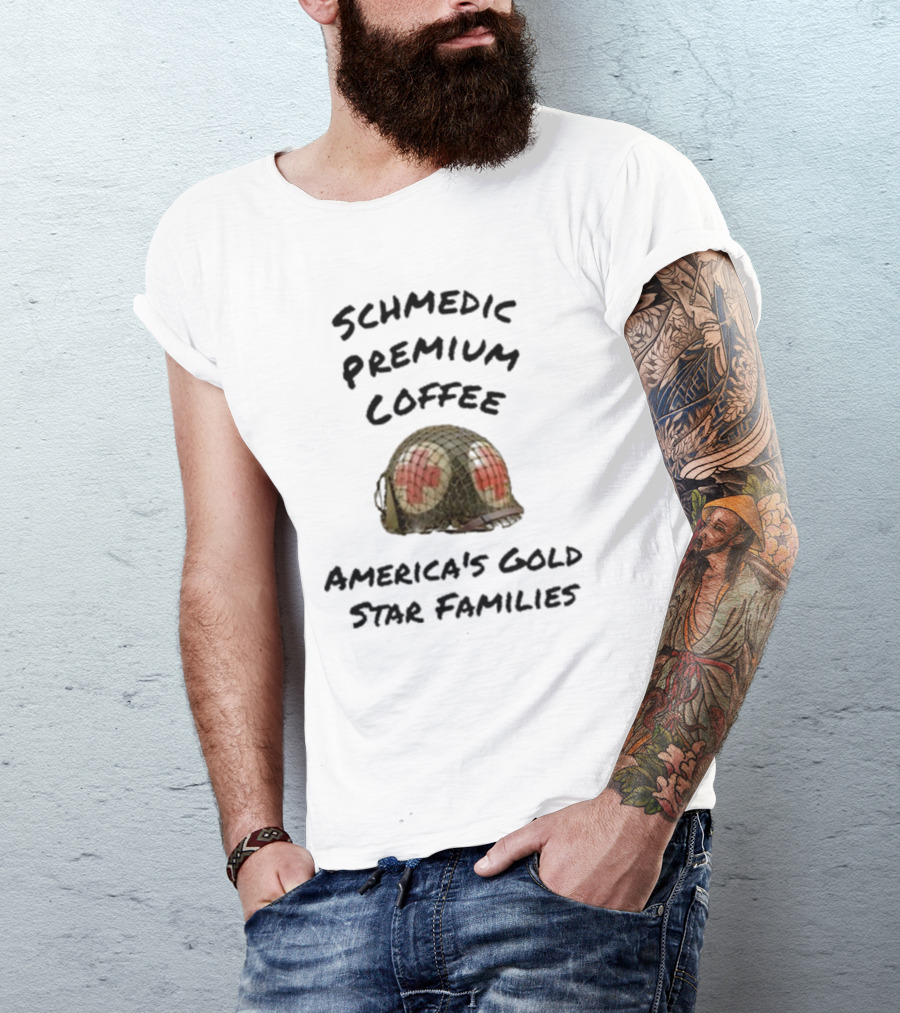 Schmedic Premium Coffee Military Medic Helmet America’s Gold Star Families T-Shirt
