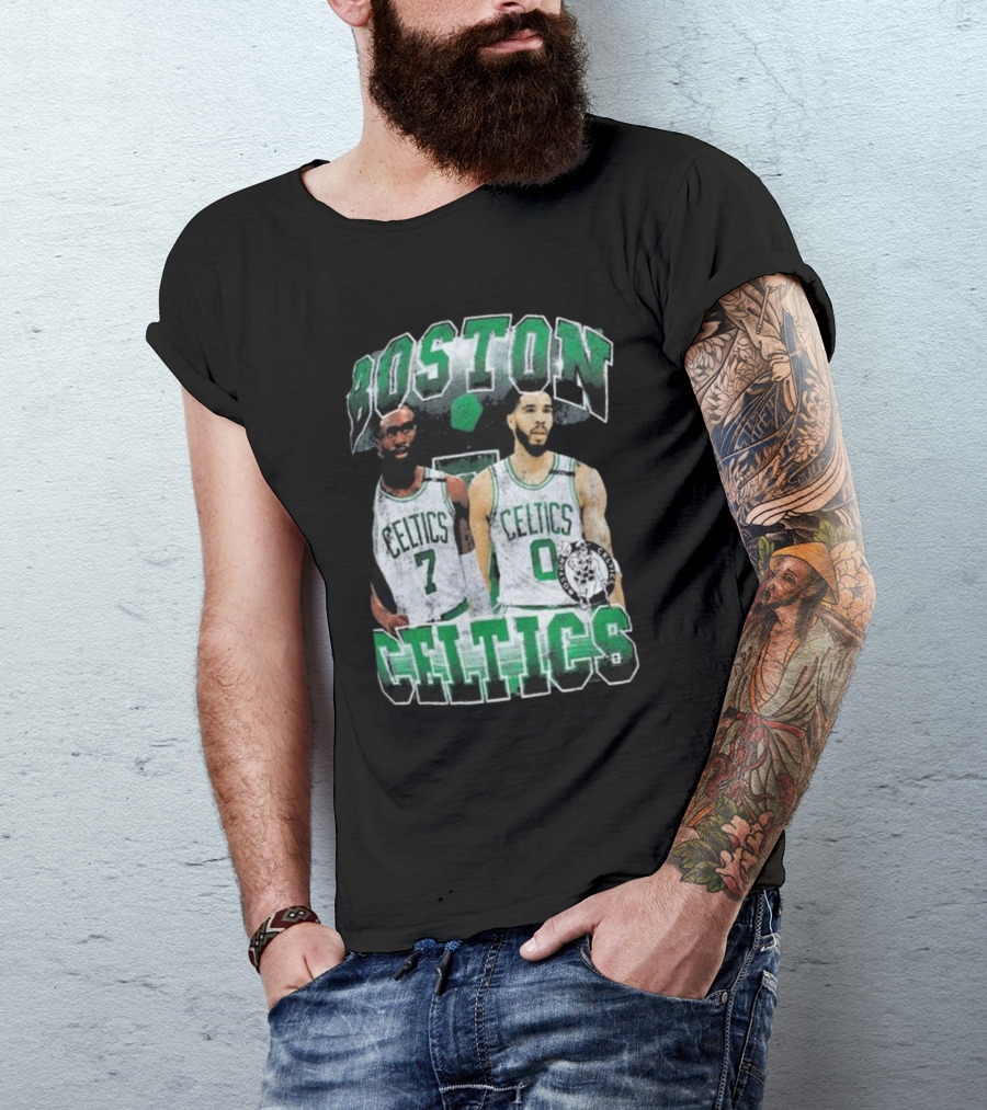 Boston Celtics Jayson Tatum Jaylen Brown Player Duo Vintage Basketball T-Shirt