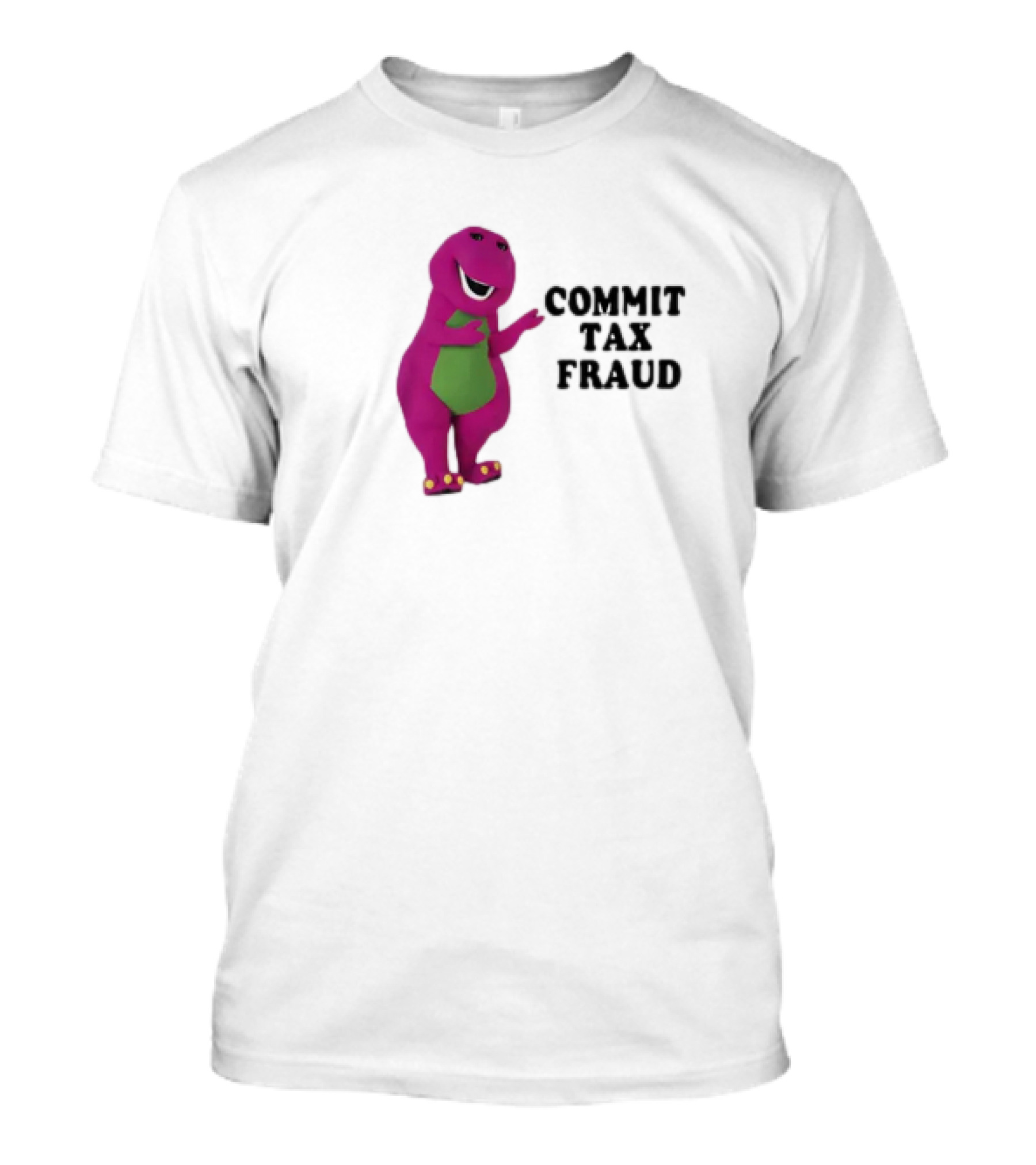 Commit Tax Fraud Purple Dinosaur Joke T-Shirt