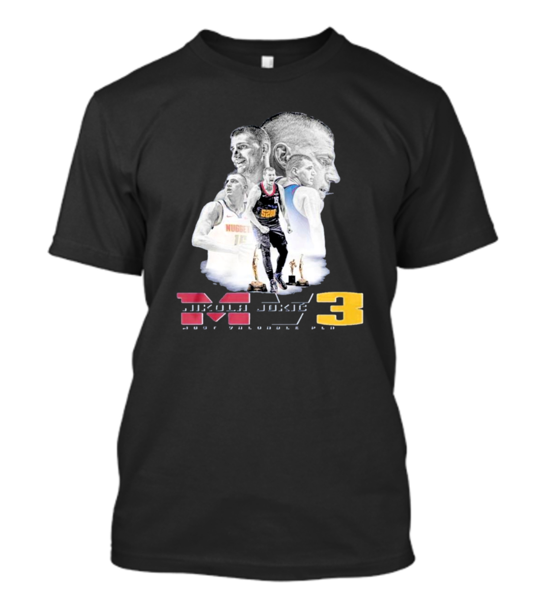 Nikola Jokic MVP 3 Basketball Star Denver Nuggets Most Valuable Player T-Shirt