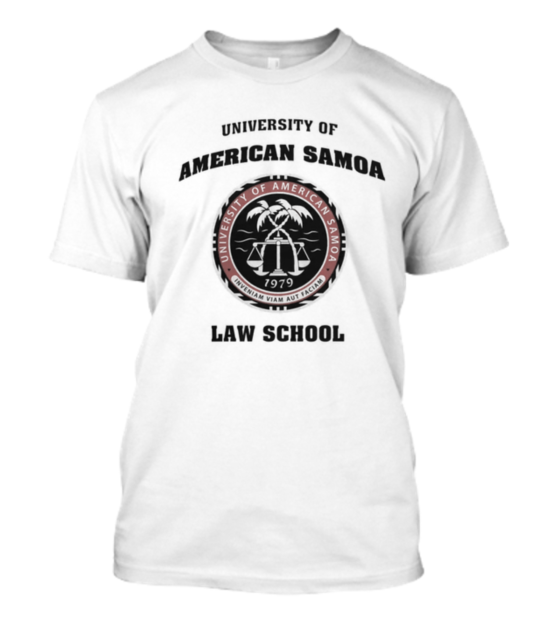 University Of American Samoa Law School Seal 1979 Palm Trees Scales T-Shirt