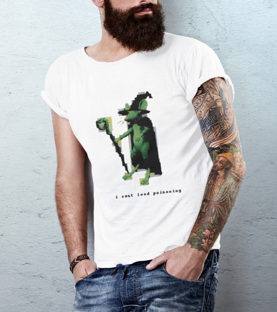 I Cast Lead Poisoning Green Pixel Art Wizard Mouse T-Shirt