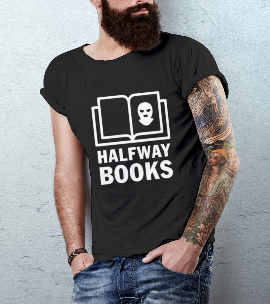 Shea Serrano Halfway Books Open Book Mask T-Shirt