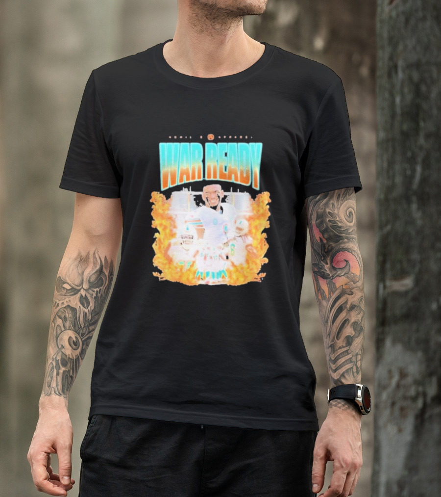 Waddle And Associates War Ready Miami Football Flame Burst T-Shirt