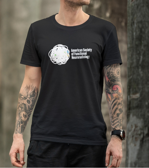 American Society Of Functional Neuroradiology Logo With Abstract Brain T-Shirt