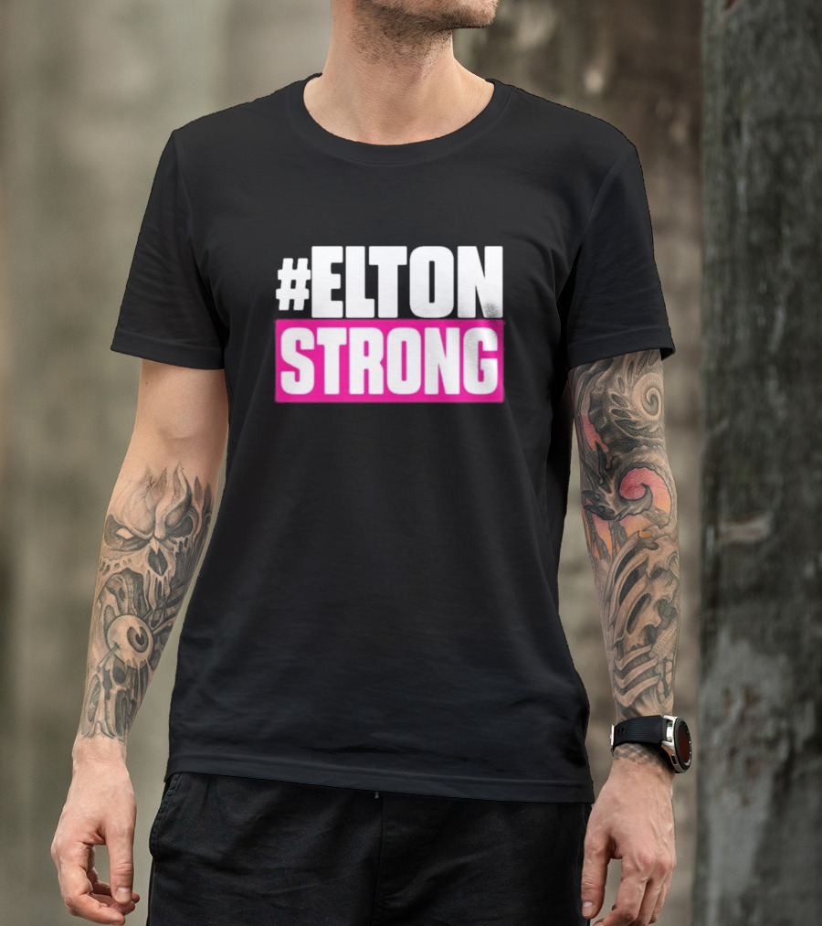 EltonStrong Pink And White Bold Text Design For Bayley Fans T-Shirt