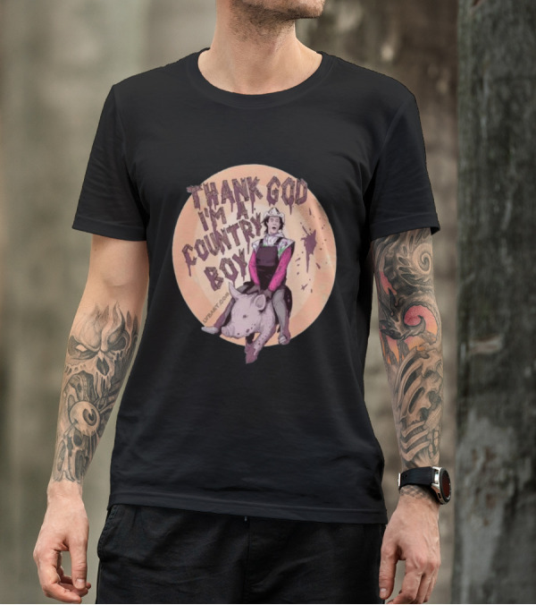 Thank God I'm A Country Boy Riding Pigman T-Shirt