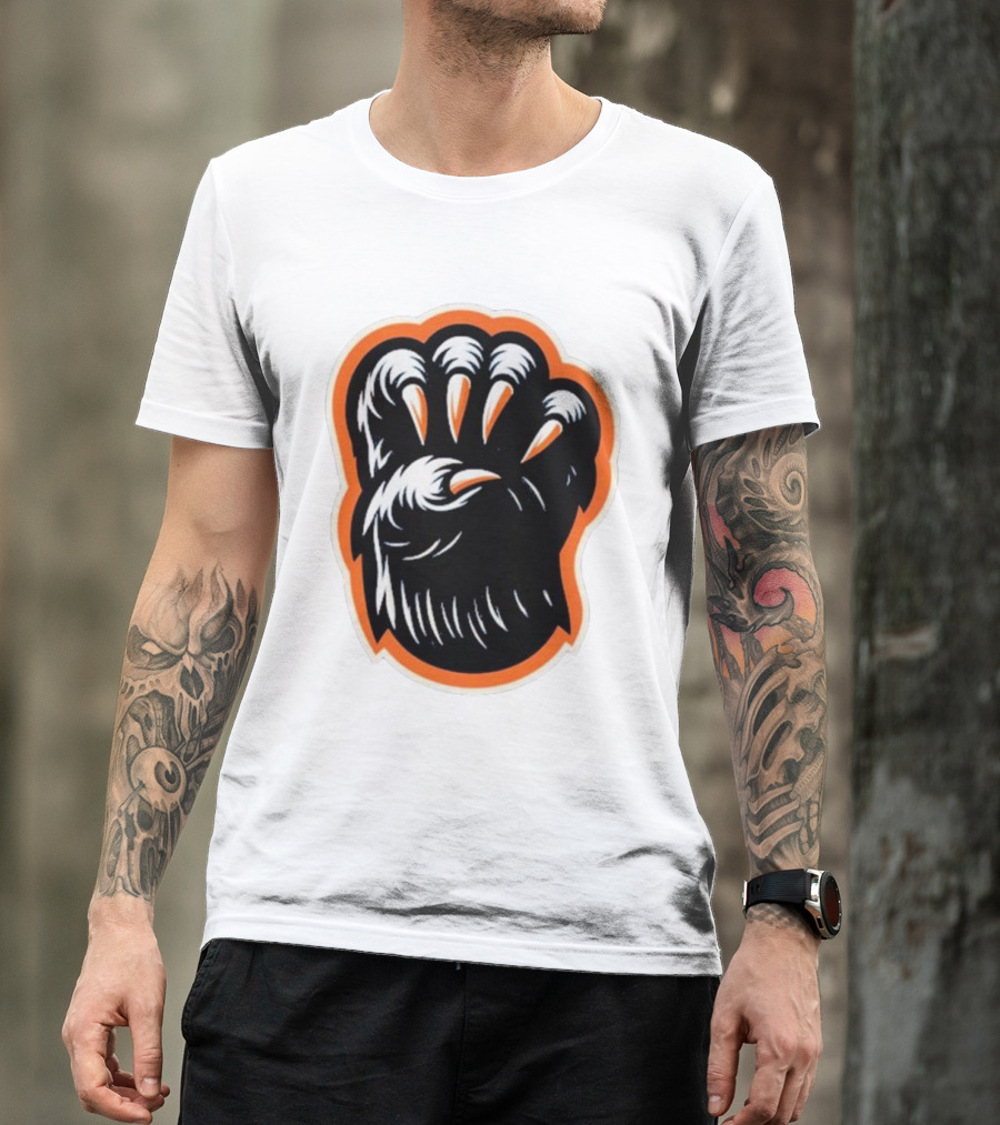 The Claw Foot Horror Paws Black Orange T-Shirt