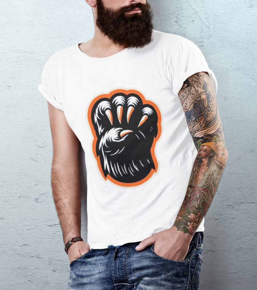 The Claw Foot Horror Paws Black Orange T-Shirt