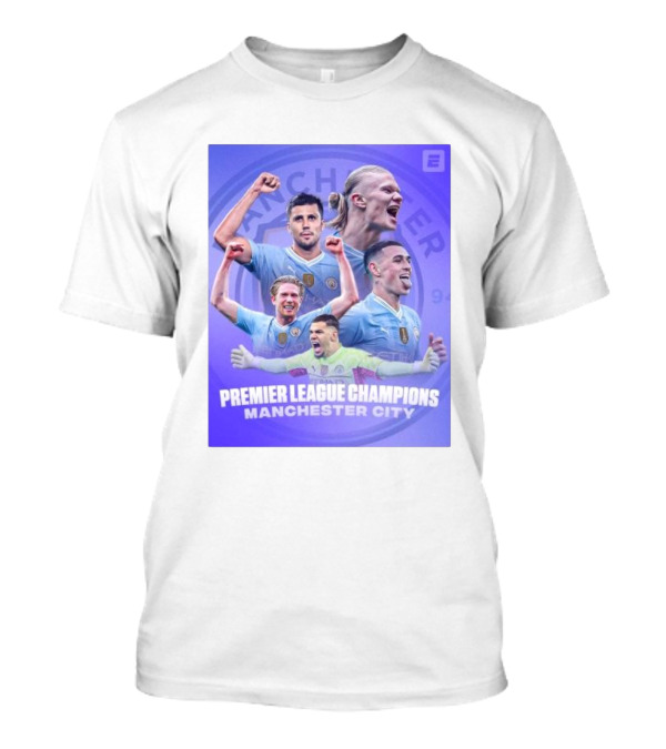 Premier League Champions Manchester City Player Celebration Images T-Shirt