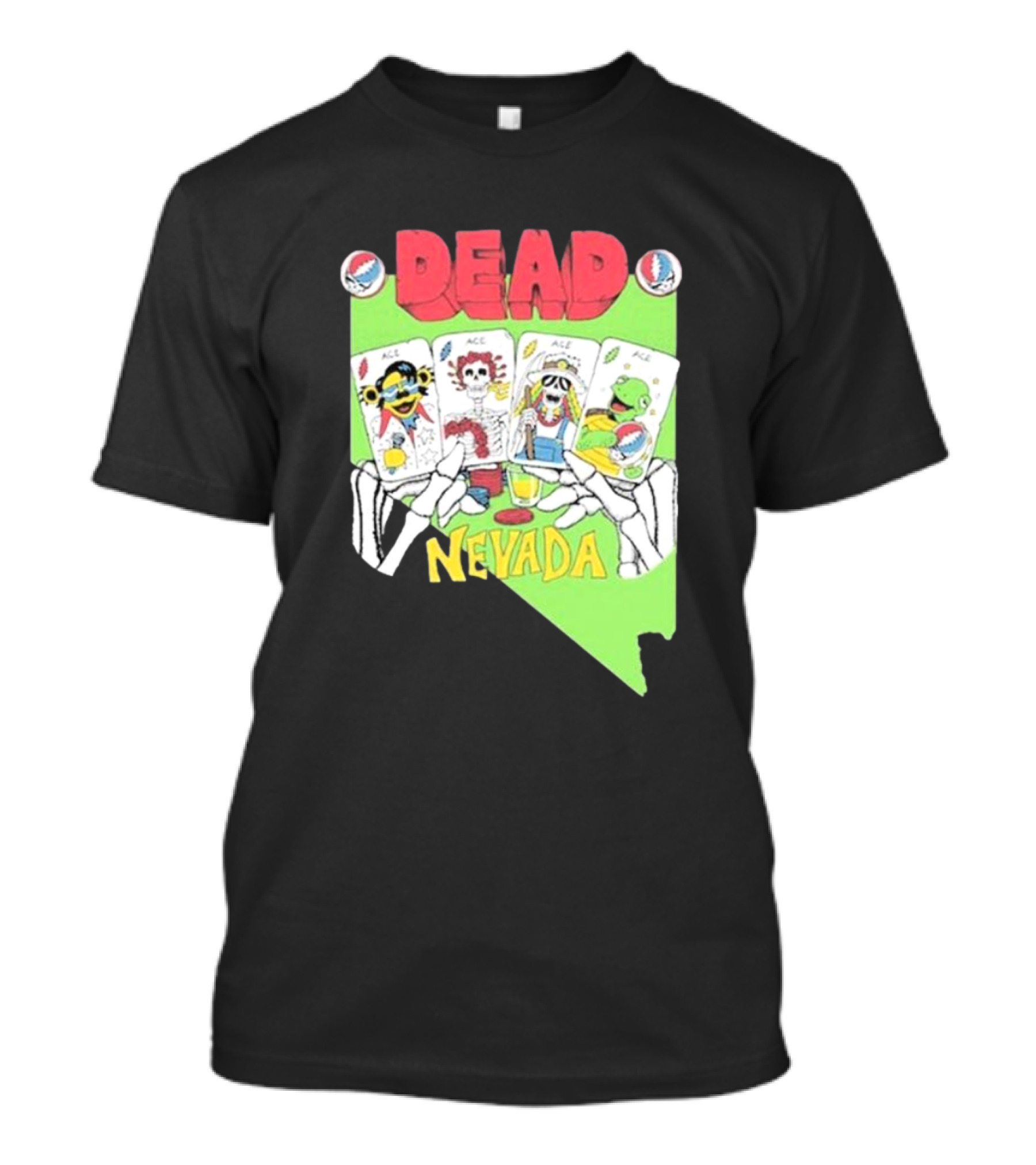 Dead Nevada United States Playing Cards Skeleton Hands T-Shirt