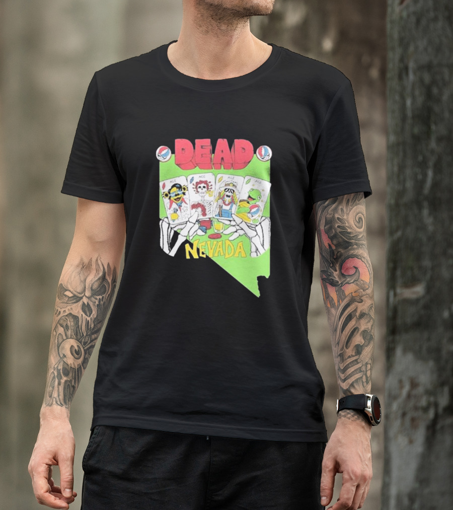 Dead Nevada United States Playing Cards Skeleton Hands T-Shirt