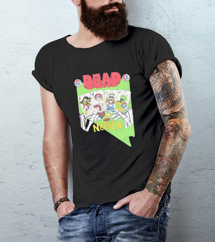 Dead Nevada United States Playing Cards Skeleton Hands T-Shirt