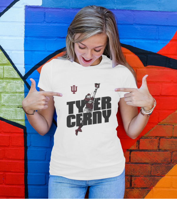 Tyler Cerny Baseball Indiana University Jumping Catch T-Shirt