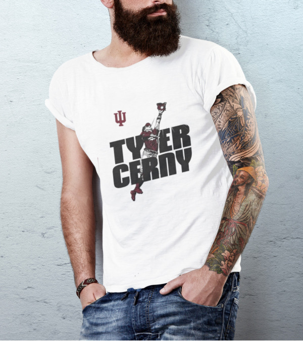 Tyler Cerny Baseball Indiana University Jumping Catch T-Shirt