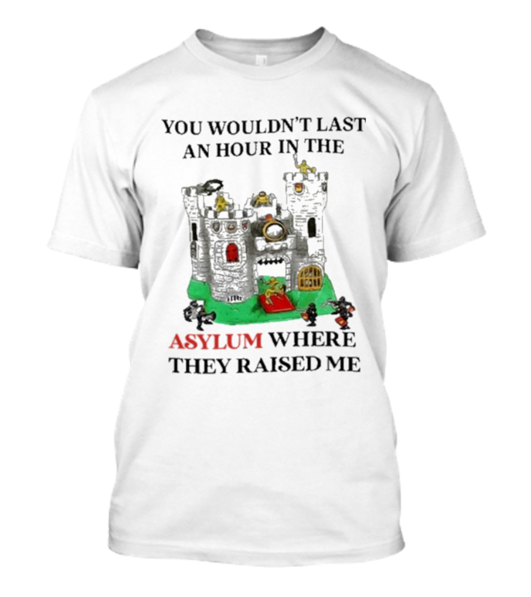 You Wouldn’t Last An Hour In The Asylum Where They Raised Me Jmcgg Castle T-Shirt