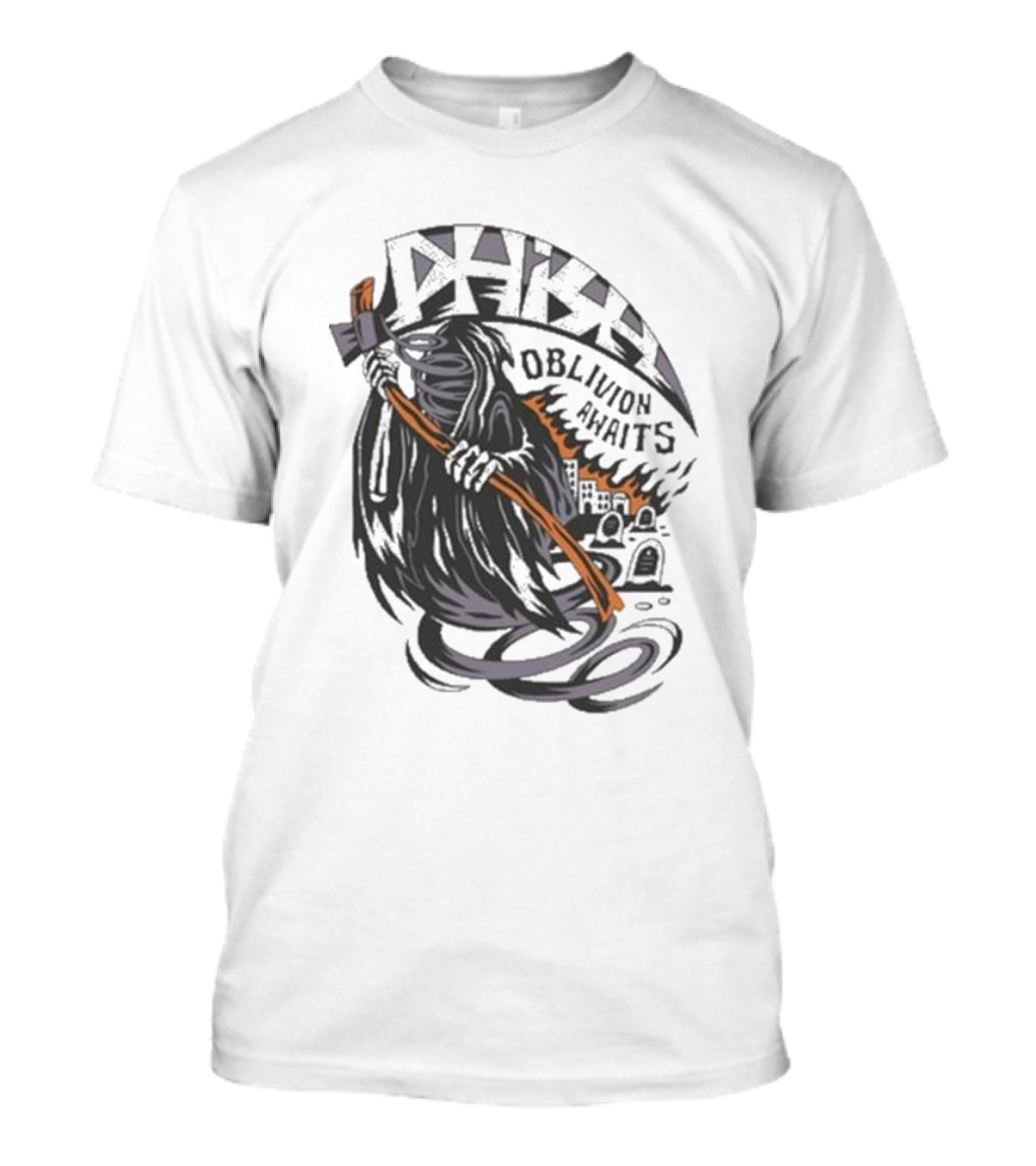 Phish Oblivion Awaits Grim Reaper With Scythe And Graveyard Scene T-Shirt