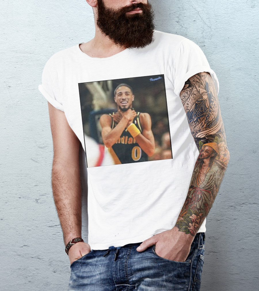 Tyrese Haliburton Indiana Choke Gesture Reggie Miller NBA T-Shirt