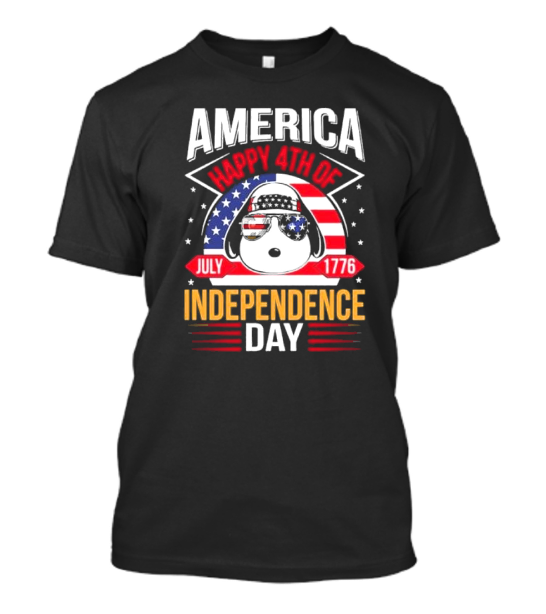 America Happy 4th Of July Independence Day 1776 Snoopy T-Shirt