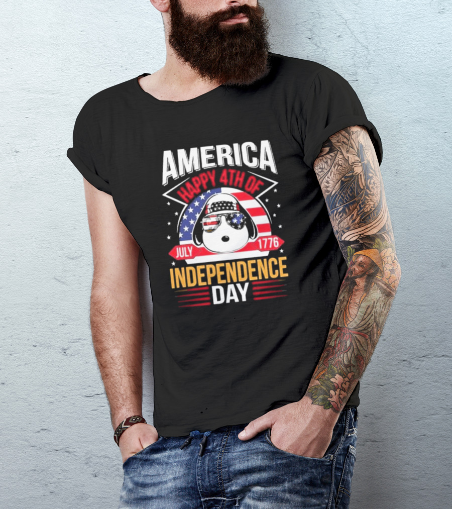 America Happy 4th Of July Independence Day 1776 Snoopy T-Shirt