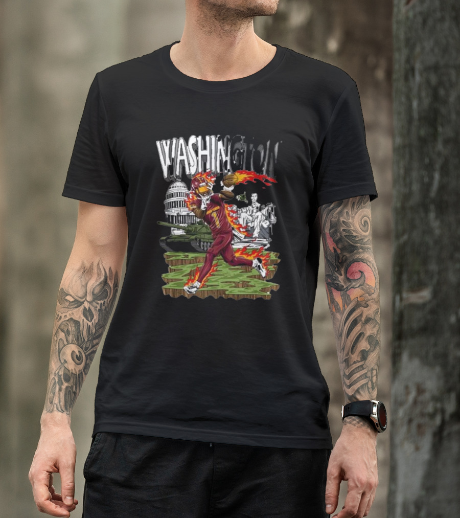Washington Dark Horse Jd X Dh Football Fire Monuments T-Shirt