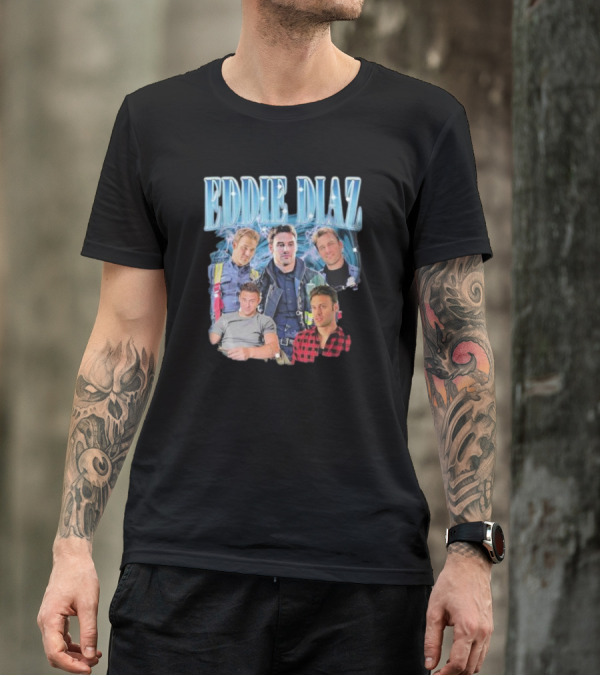 Eddie Diaz Firefighter Tribute Montage T-Shirt