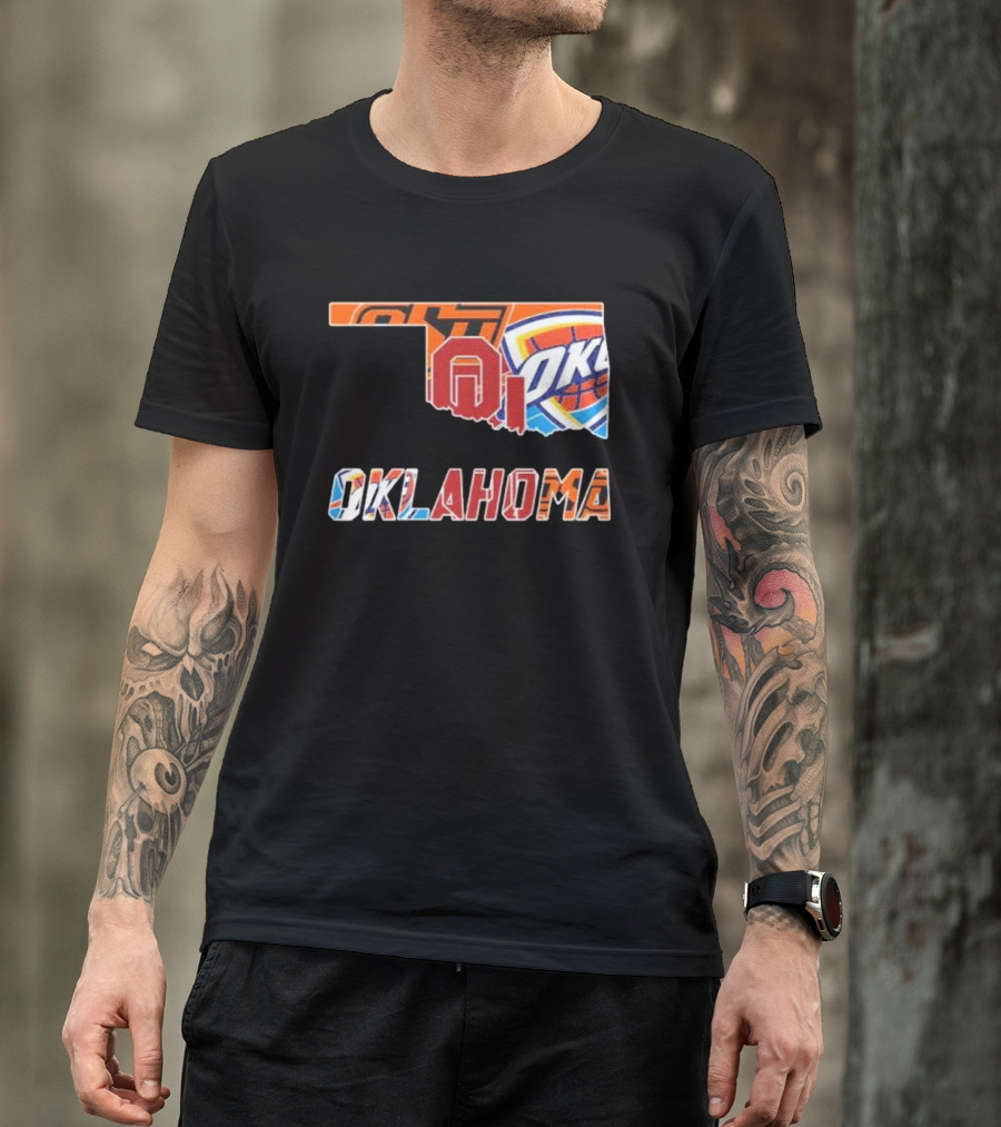 Oklahoma Sports Teams Oklahoma City Thunder Oklahoma State University Cowboys University Of Oklahoma Sooners T-Shirt