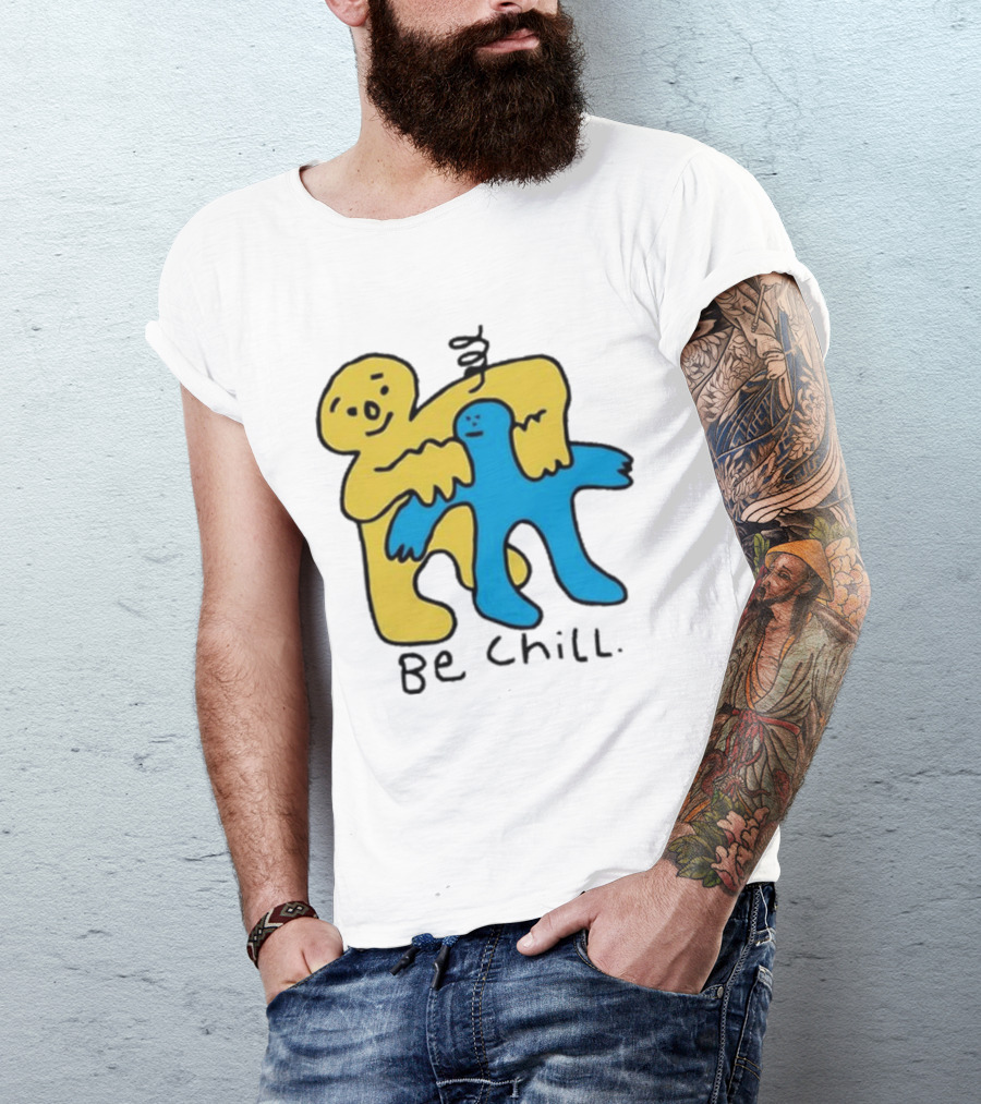 Iwantmyhoney Be Chill Yellow And Blue Figure Hugging T-Shirt