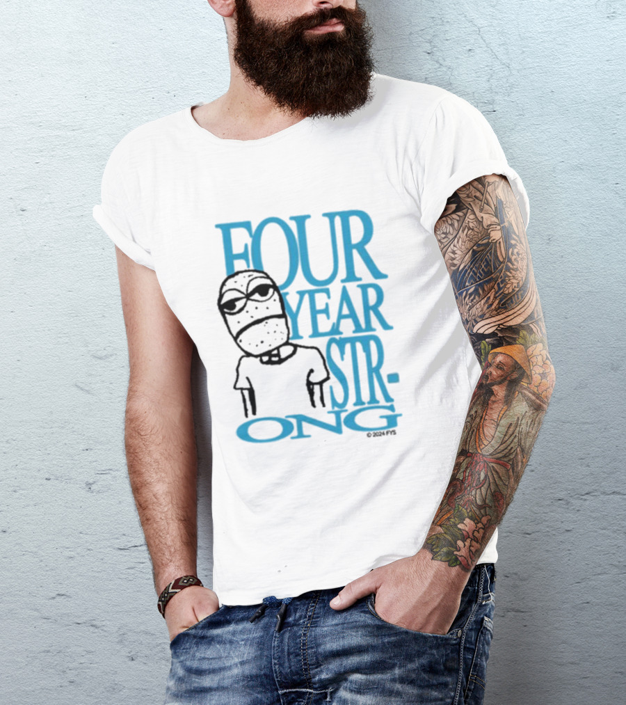 FOUR YEAR STRONG Band Logo With Masked Character T-Shirt