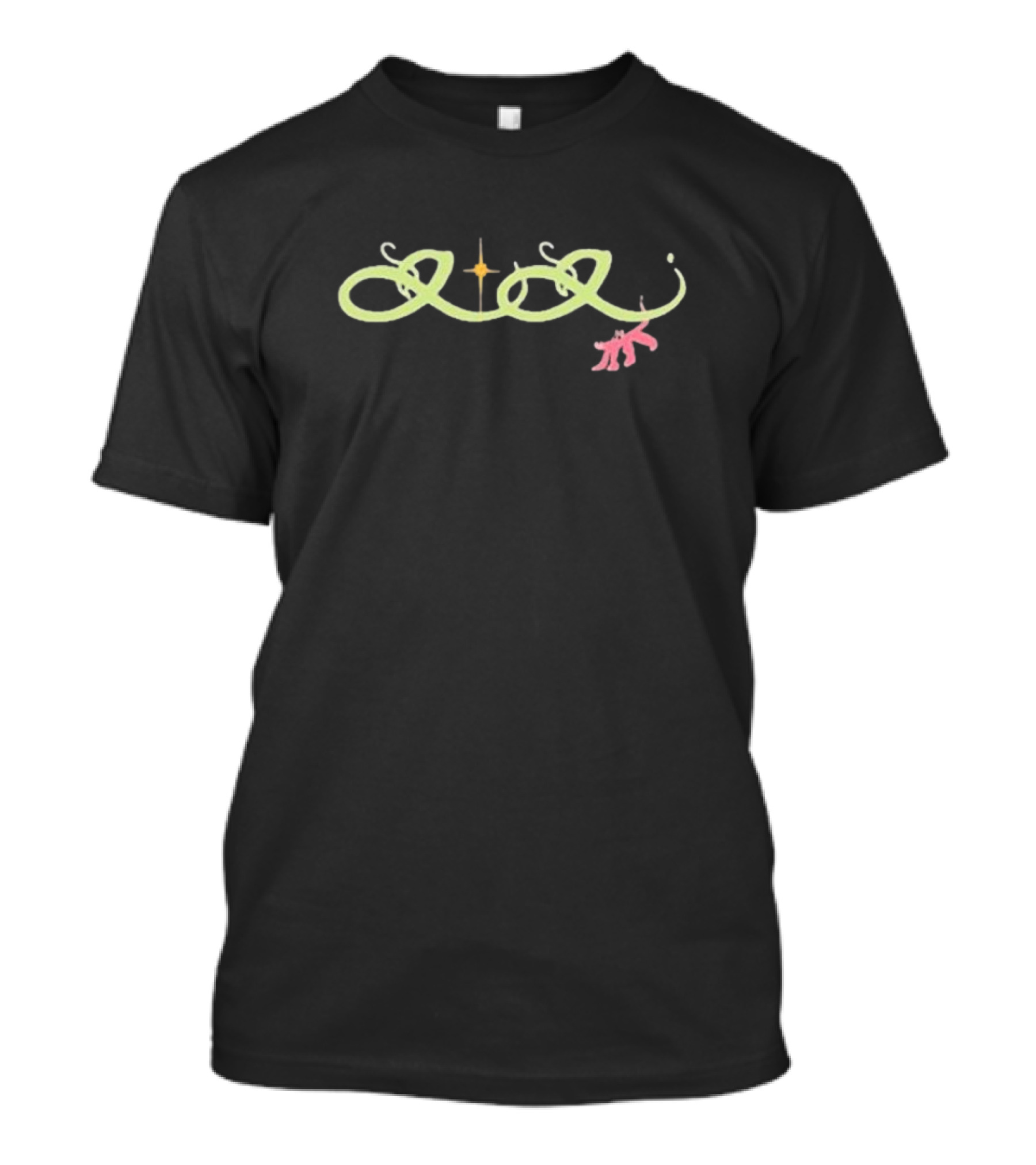 Luna Li Angel Cat Star Symbol Loops Pink Cat T-Shirt
