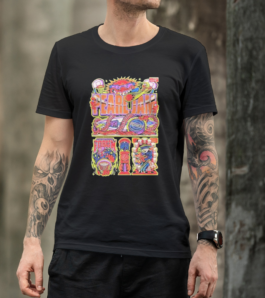 Pearl Jam May 22 2024 Forum Los Angeles Basketball Kraken Monster Concert Event T-Shirt