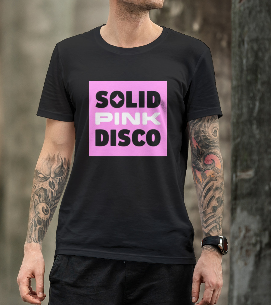SOLID PINK DISCO Starburst Retro Block T-Shirt