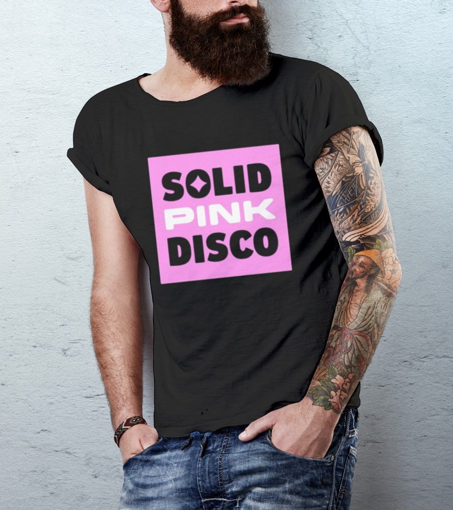 SOLID PINK DISCO Starburst Retro Block T-Shirt