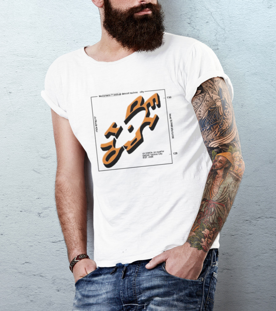 Movement Festival Detroit Techno City EST 2000 45 Heavy Latitude Longitude Coordinates T-Shirt