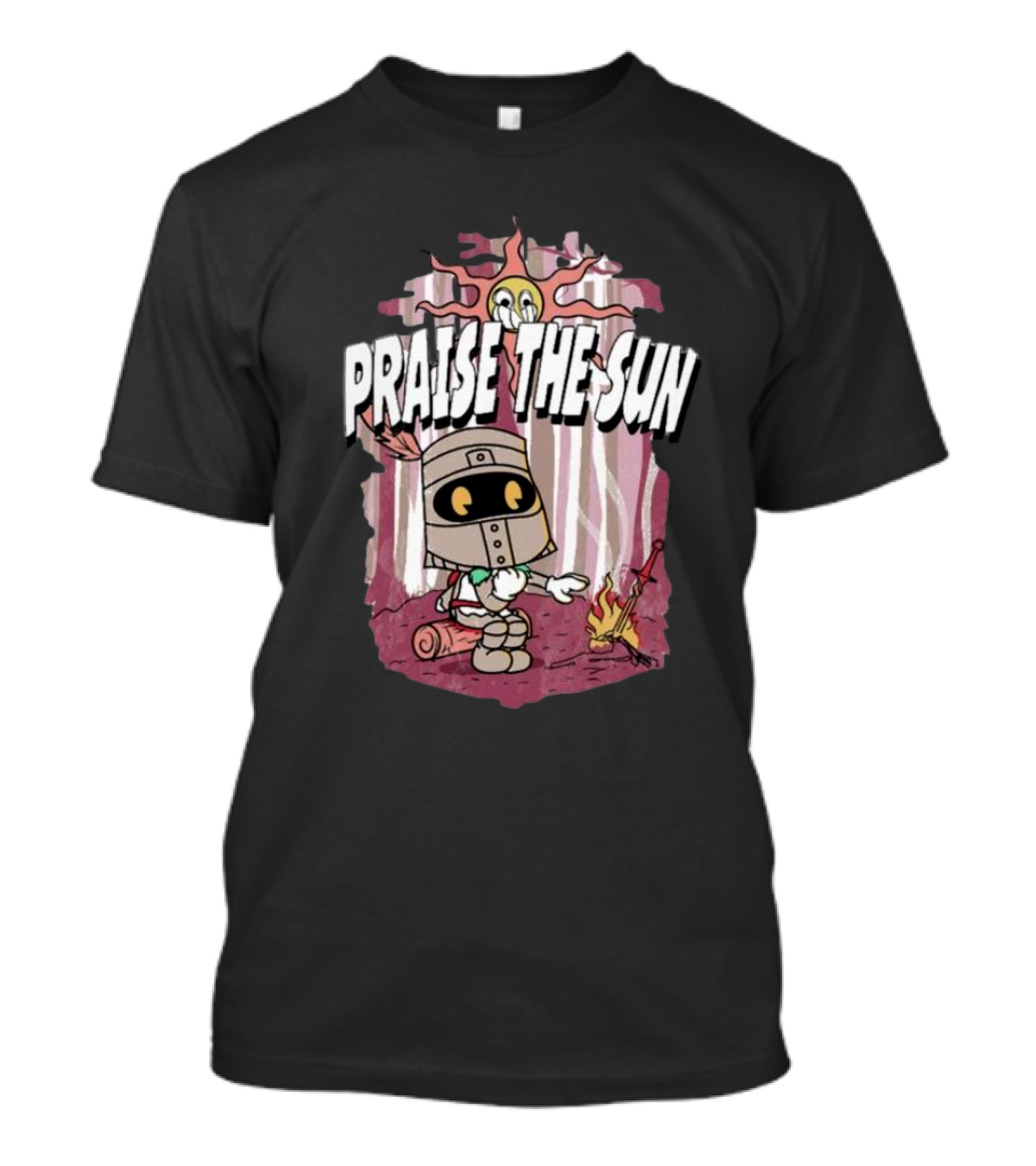 PRAISE THE SUN KNIGHT DARK SOULS BONFIRE ANIME STYLE 소울 헤드폰 T-Shirt