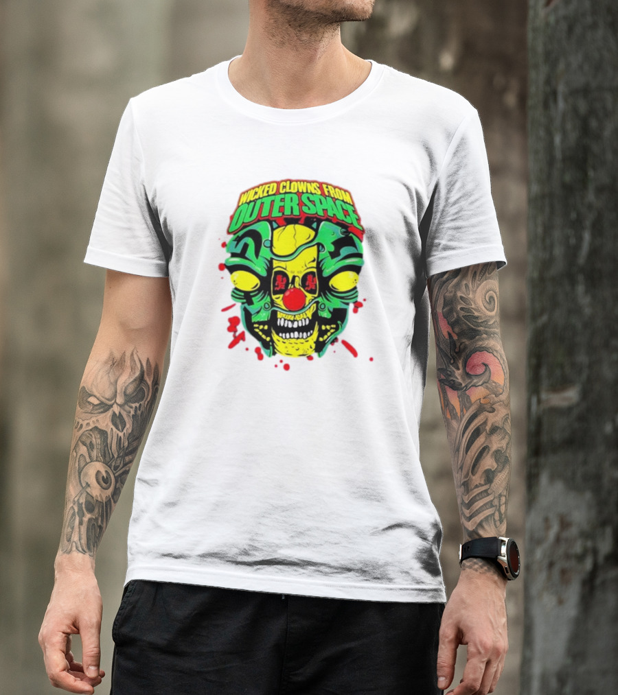 Wicked Clowns From Outer Space Psychopathic Vault ICP Split Face Alien T-Shirt