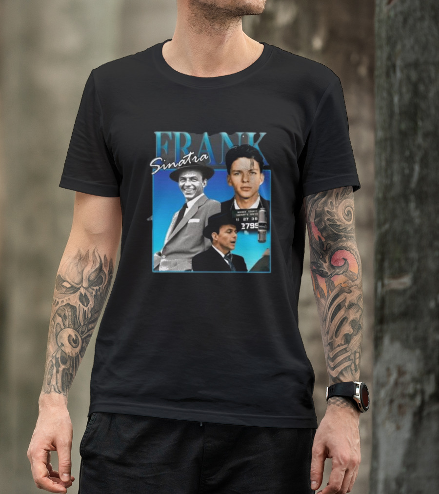 Frank Sinatra Classic Blue Portrait Montage T-Shirt
