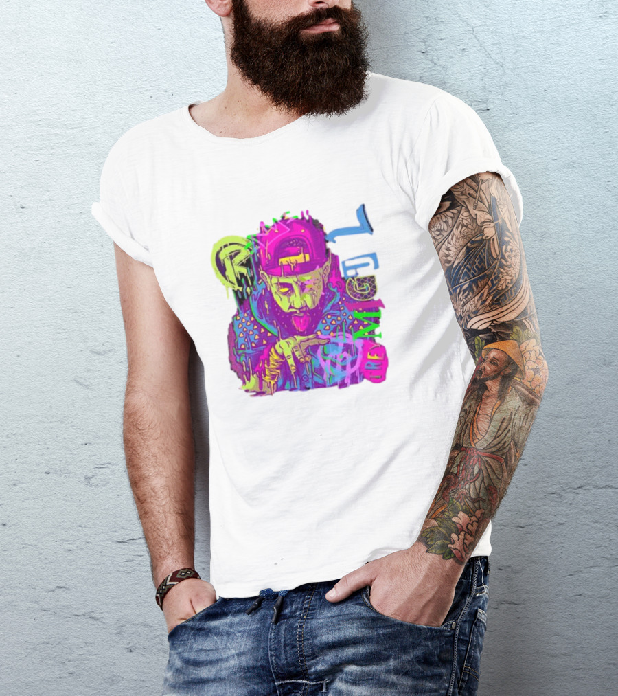 Trey Miguel Neon Drip Purple Paint T-Shirt