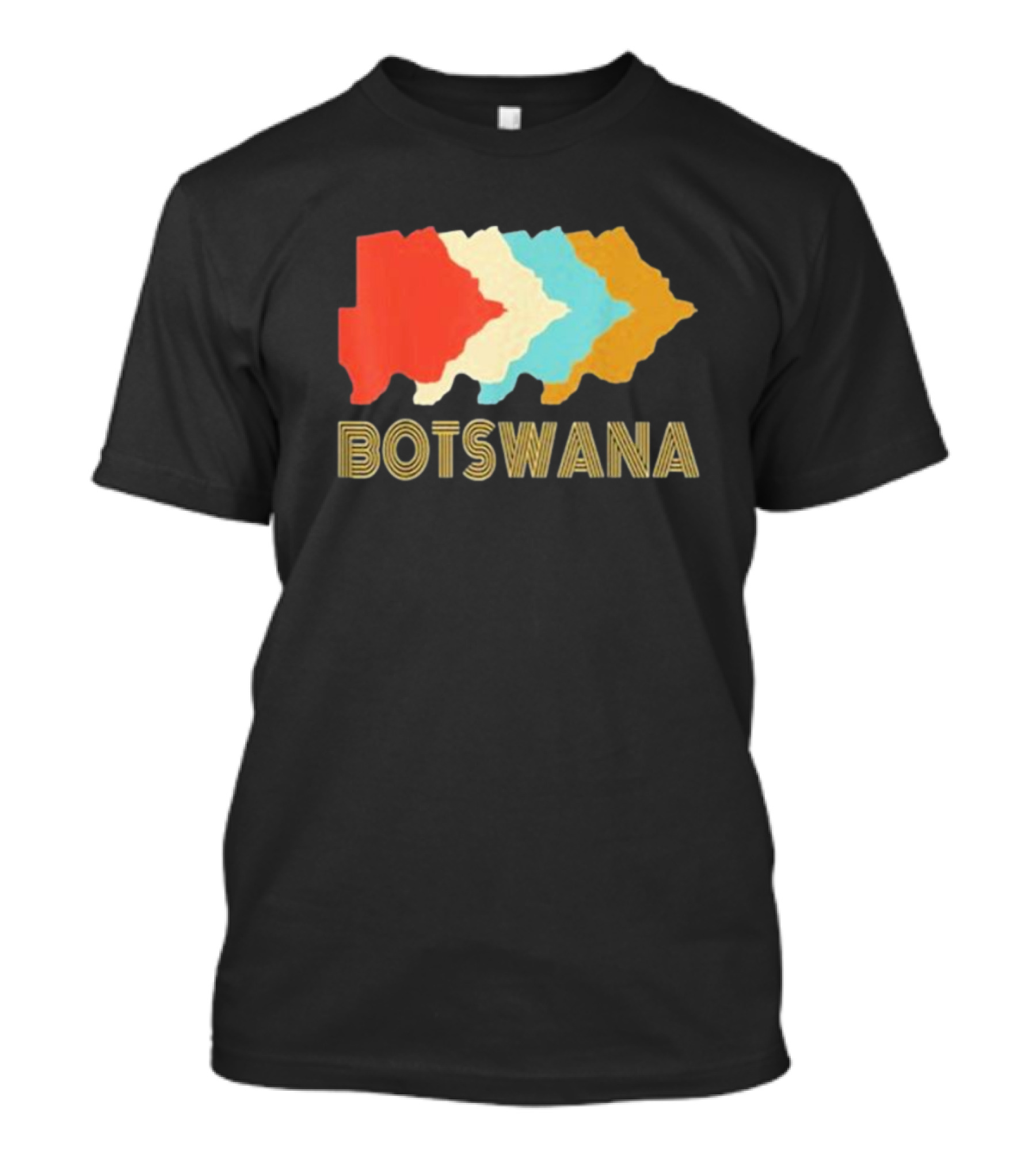Botswana Vintage Multi-Color Map T-Shirt