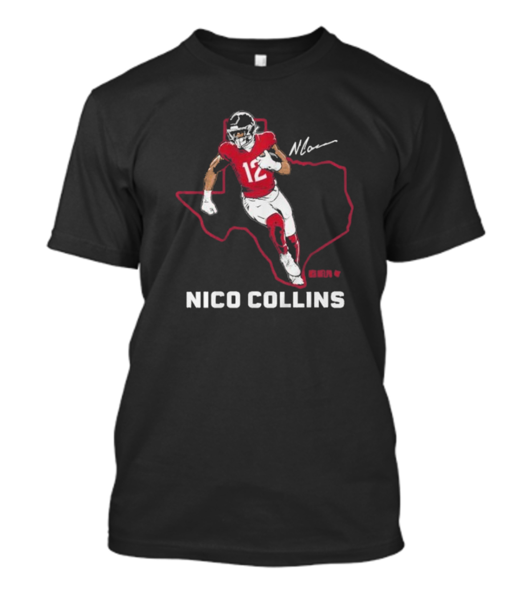 Nico Collins Texas Football Star Number 12 Signature T-Shirt