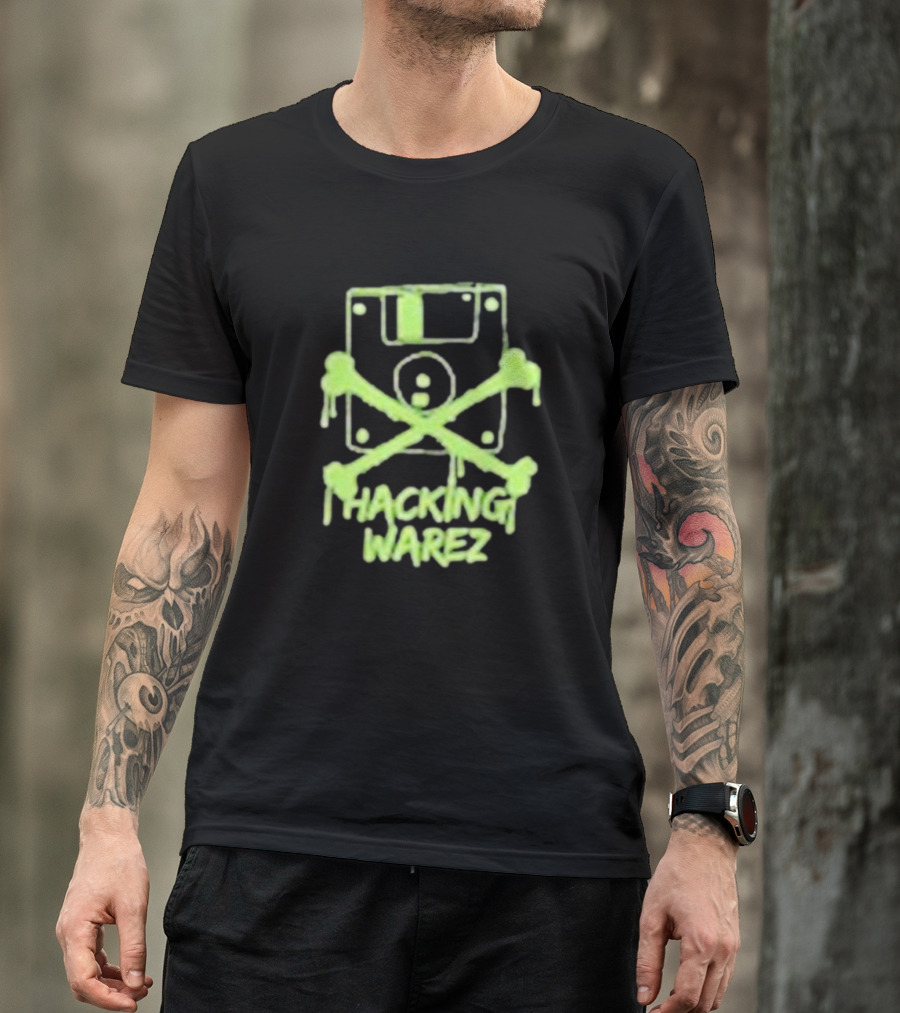 Our RC18 Hacking Warez Disk Skull T-Shirt