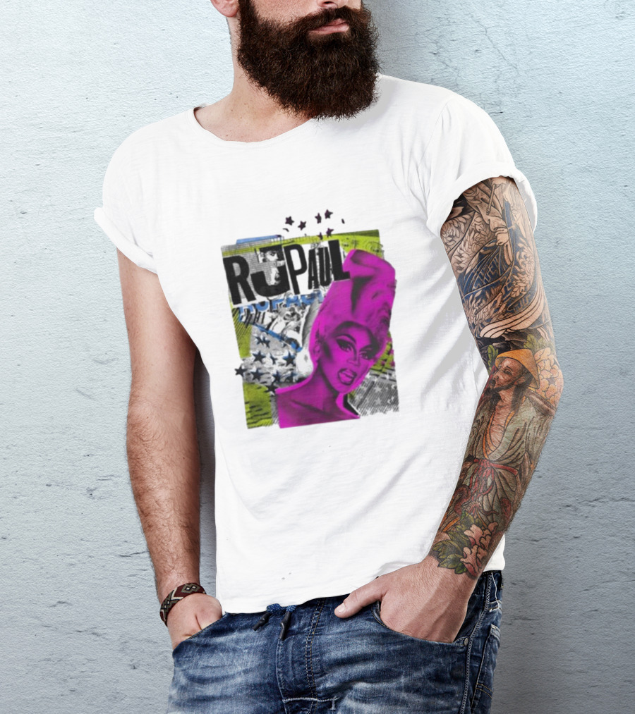 Rupaul Star Power Glam Pop Art Collage T-Shirt