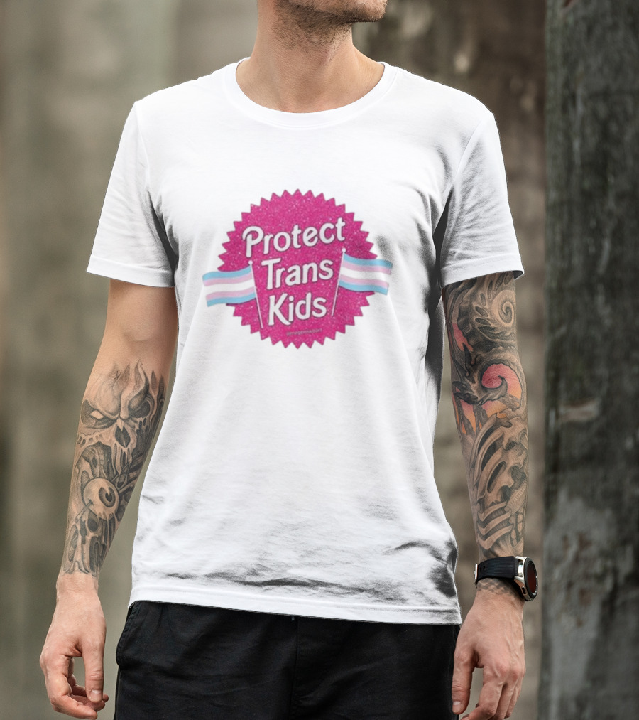 Protect Trans Kids Megamikoart Transgender Flag Pride T-Shirt