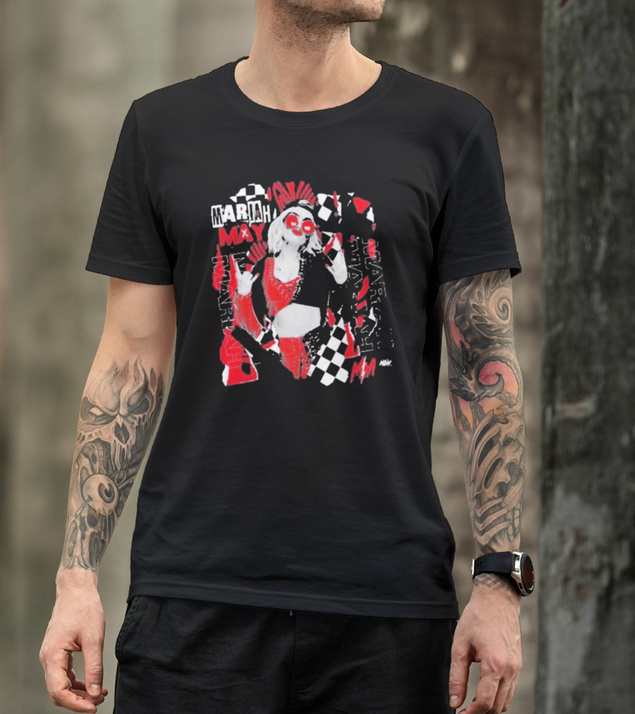 Mariah May All Elite Wrestling Checkerboard Red And Black T-Shirt
