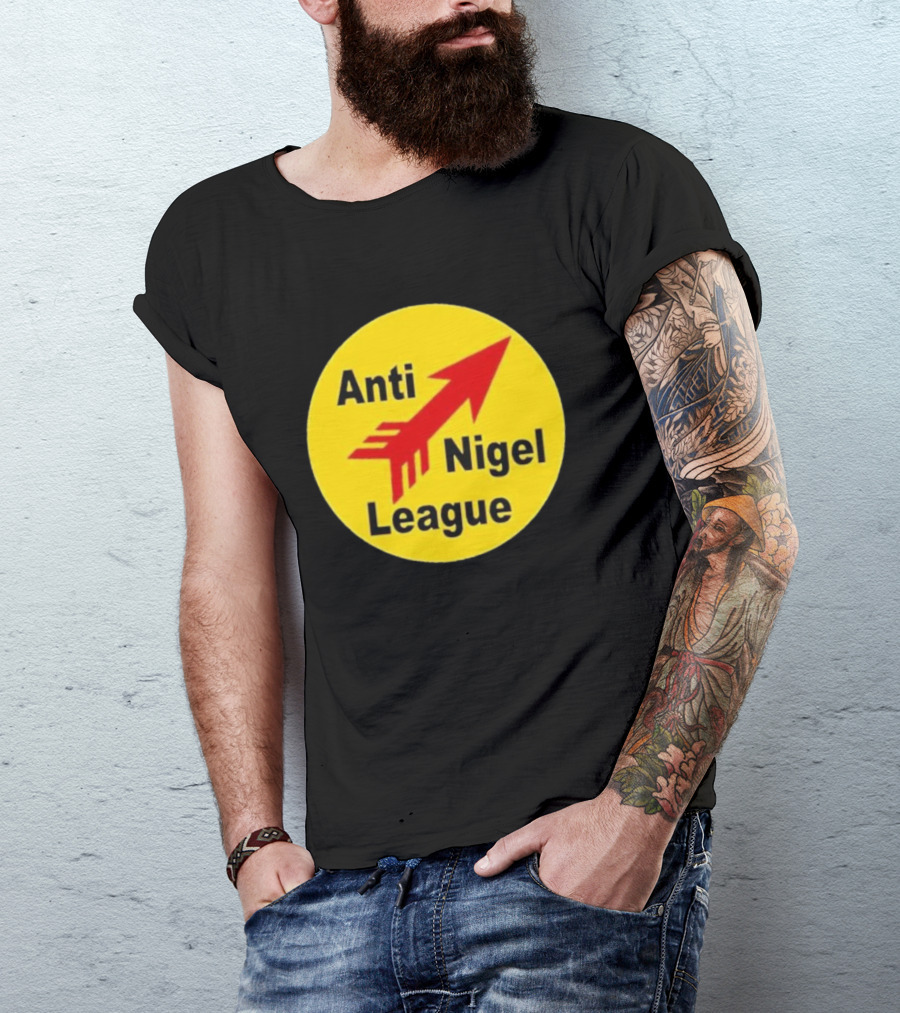 Anti Nigel League Red Arrow Emblem Yellow Circle T-Shirt
